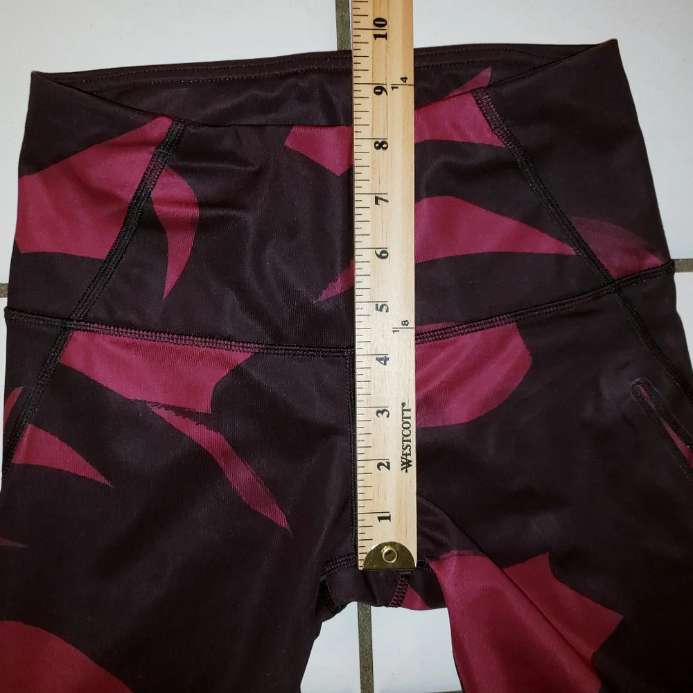 Lululemon All Sport Crop Back Spin Stroke Dashing Purple Black Leggings 2 Yoga